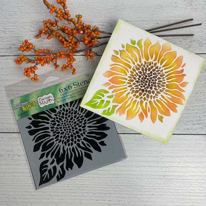 The Crafter's Workshop The Crafterâ€™s Workshop - Reusable Floral Stencil for Painting and Crafts â€“ Whimsical and Joyful Blooms for Creative Projects â€“ 2 Pk, 6" x 6" â€“ Joyful Sunflower/Sunflower Meadow - Image 4